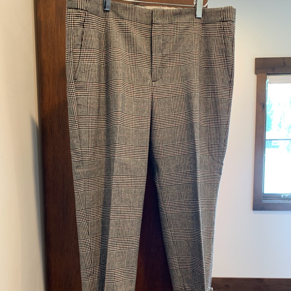 Banana Republic Avery lined plaid slacks NWOT